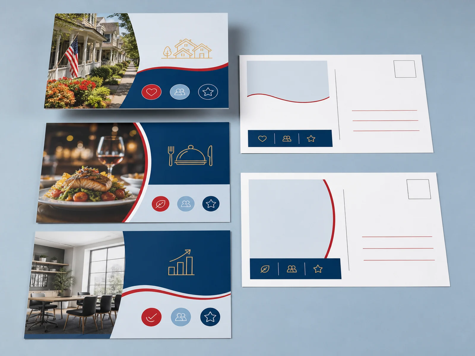 Oversized EDDM postcards bundled for a carrier route drop