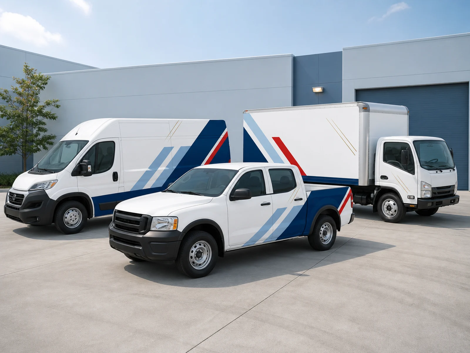 Matching branded graphics across a fleet of work vans