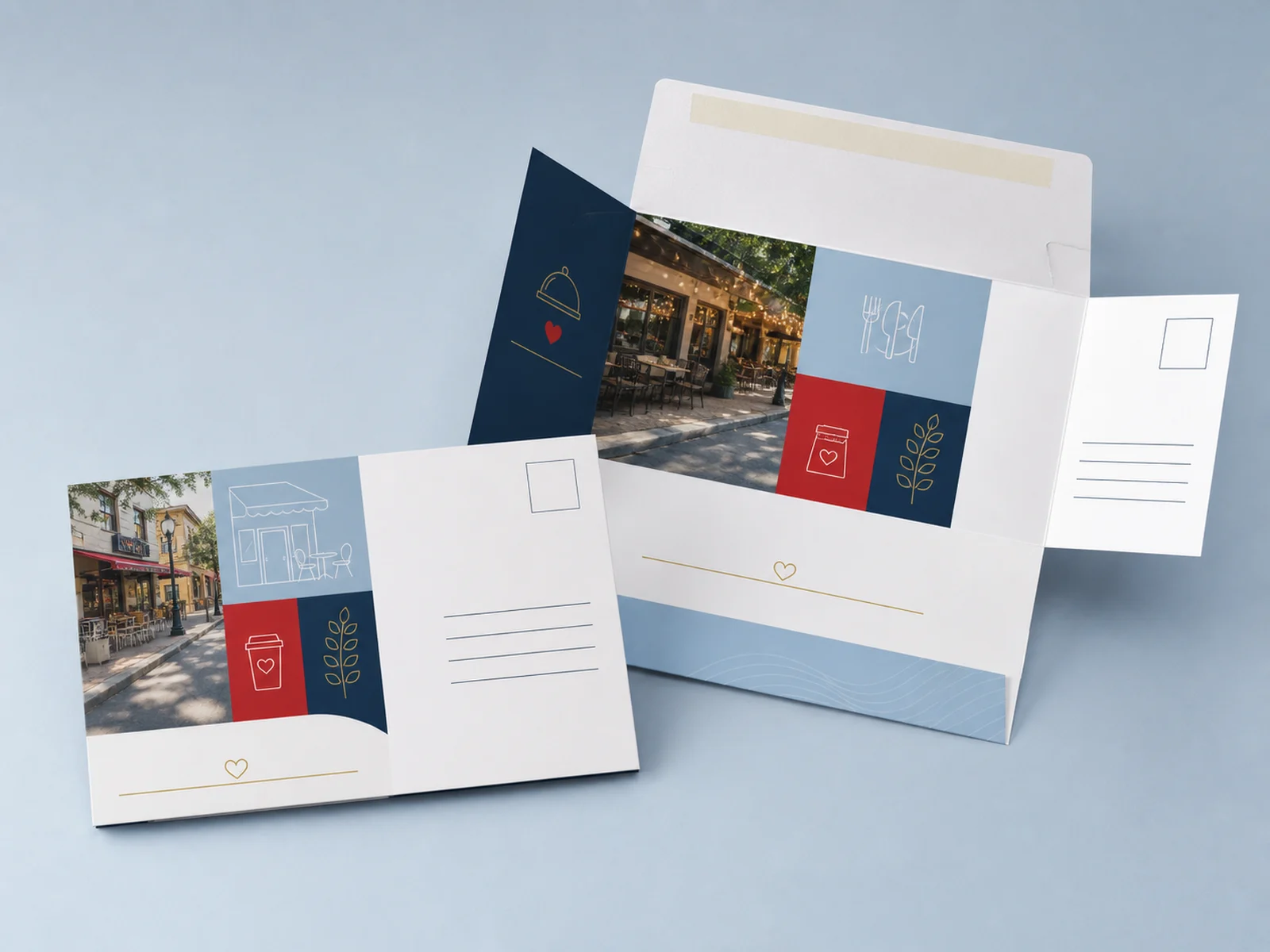 Folded and tabbed self mailer pieces